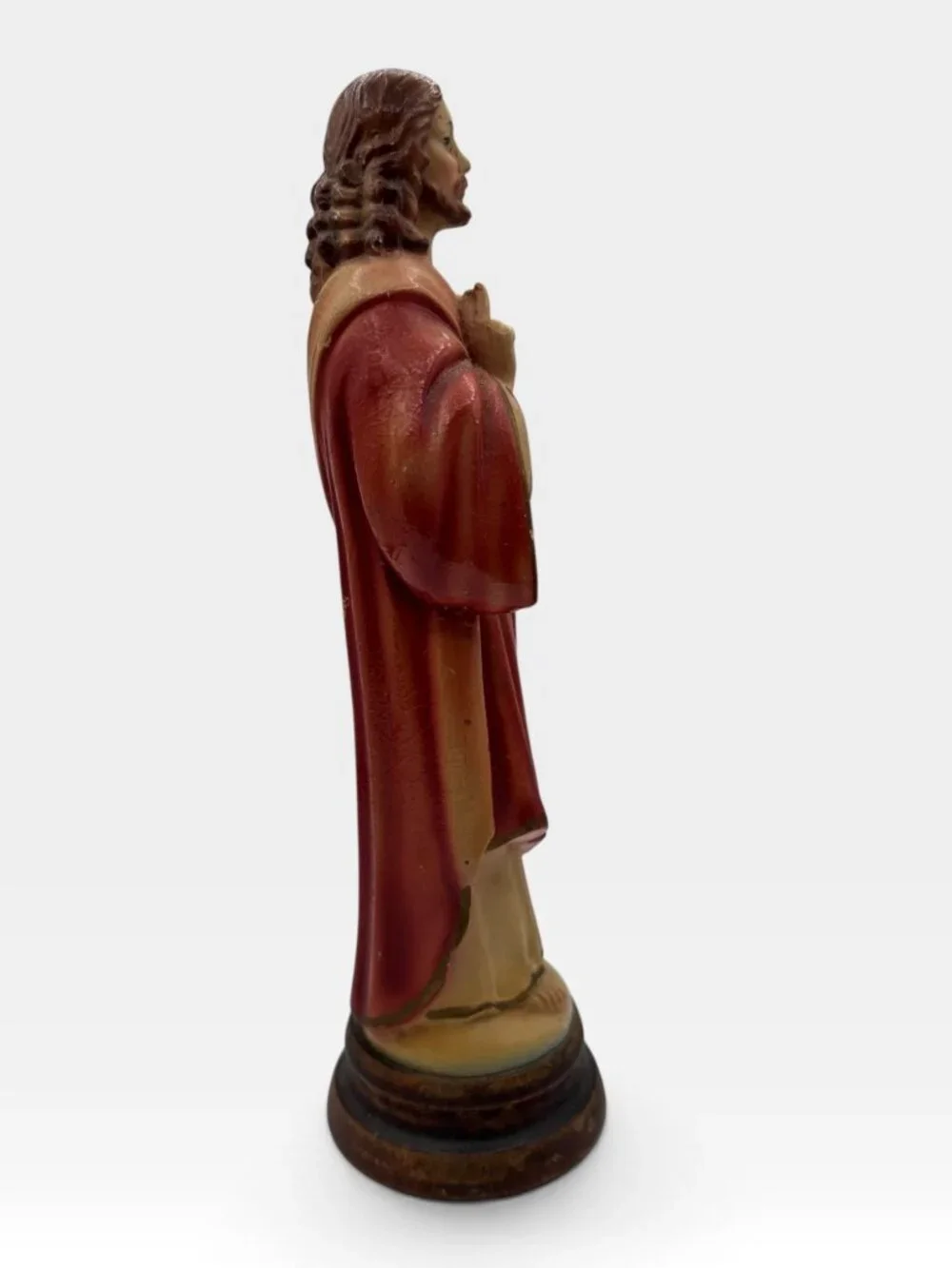 Vintage Sacred Heart Jesus Religious Statue Made In Italy Unbreakable Vintage Fi